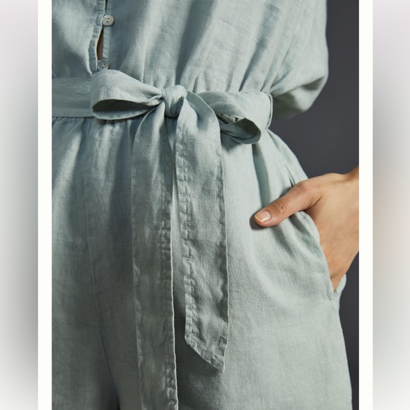 Anthropologie Cloth & Stone cap-sleeve romper. - Picture 3 of 12